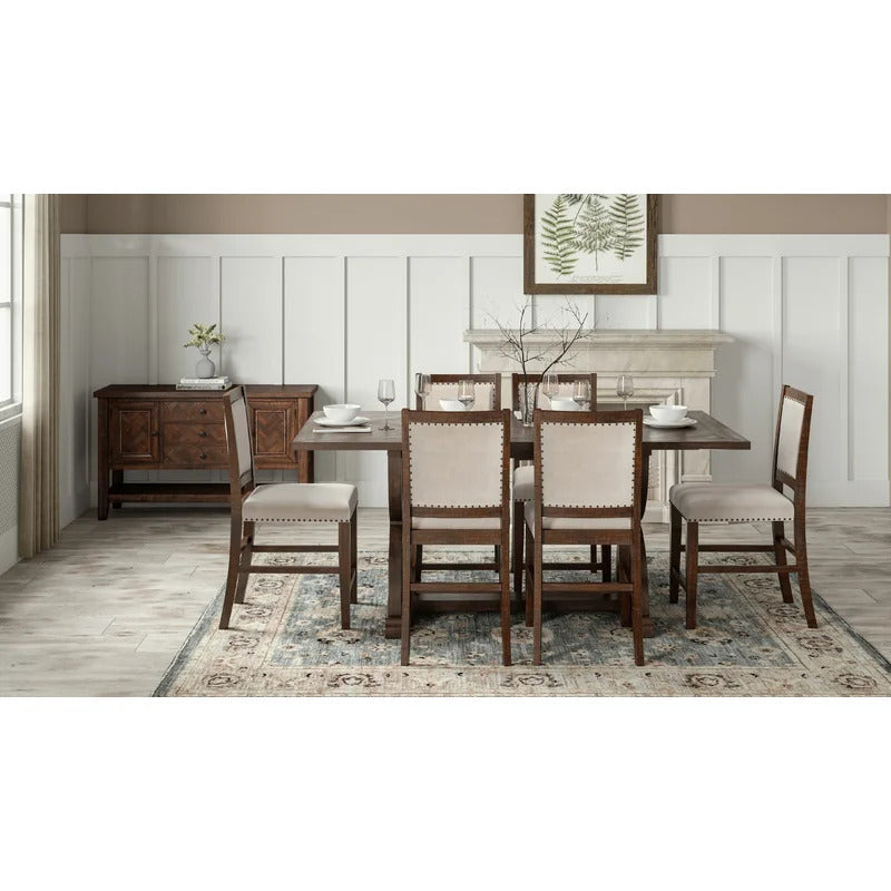  Dining Set: Dining Table with 6 Chairs Counter Height  Dining Set