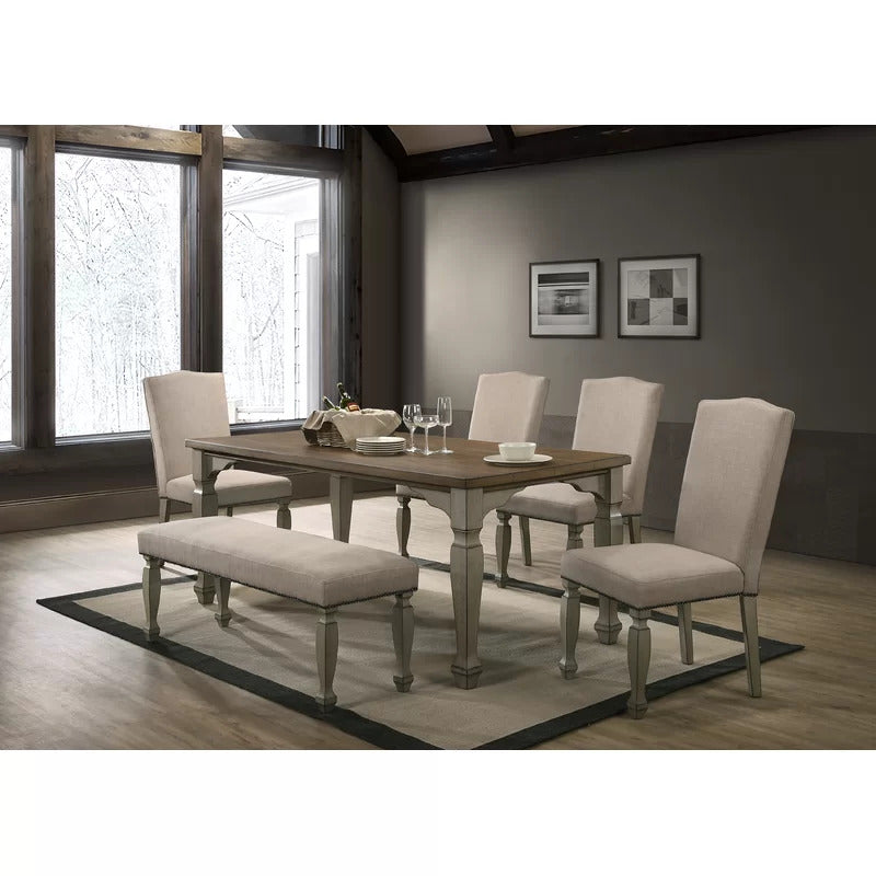 Dining Set: Dining Table with 6 Chairs Dining Set