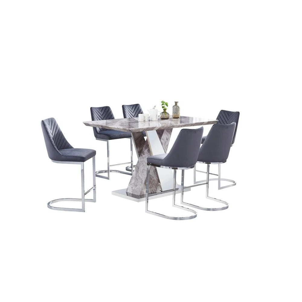 Dining Set: Dining Table with 6 Chairs Dining Set