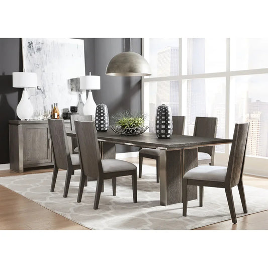 Dining Set: Dining Table with 6 Chairs Solid Oak Dining Set