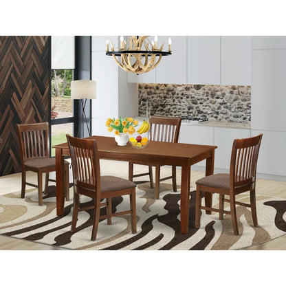 Dining Set: Dining Table with 4 Chairs Wood Dining Set