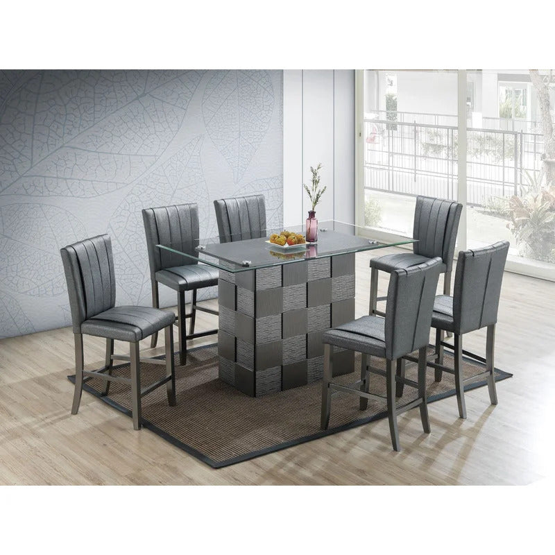 Dining Set: Dining Table with 6 Counter Height Dining Set