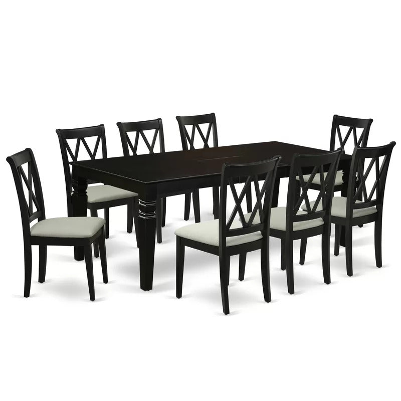Dining Set: Extendable  Solid Wood 8 Seater Dining Set