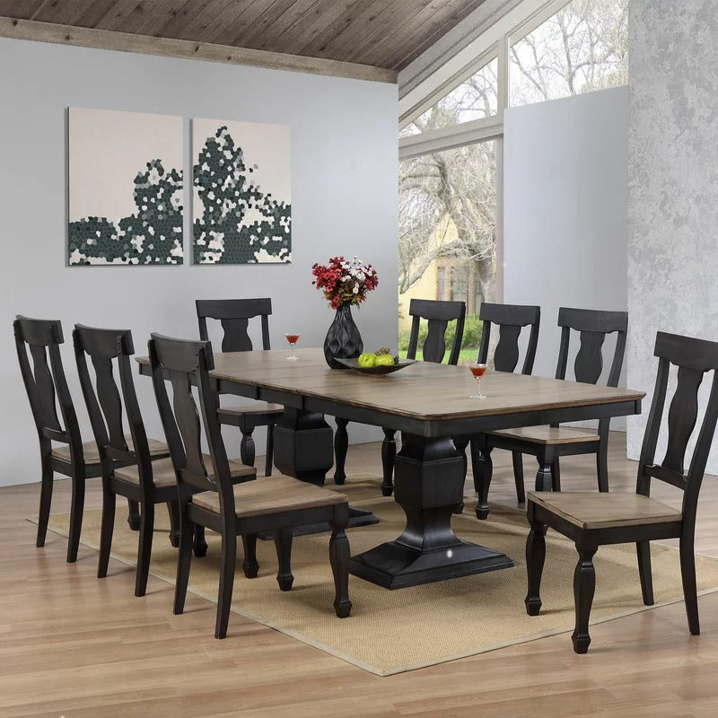 Dining Set: Leaf Solid Oak 8 Seater Dining Set