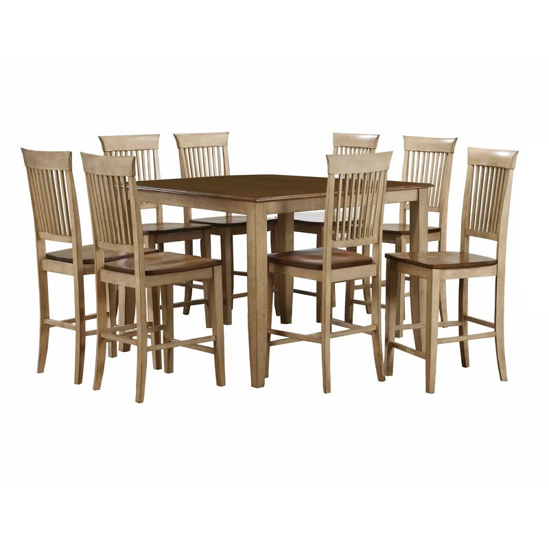 Dining Set: Oak Solid Wood 8 Seater Dining Set