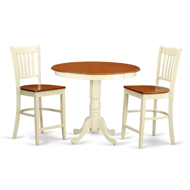 Dining Set: Person Counter Height Rubberwood Solid Wood Dining Set