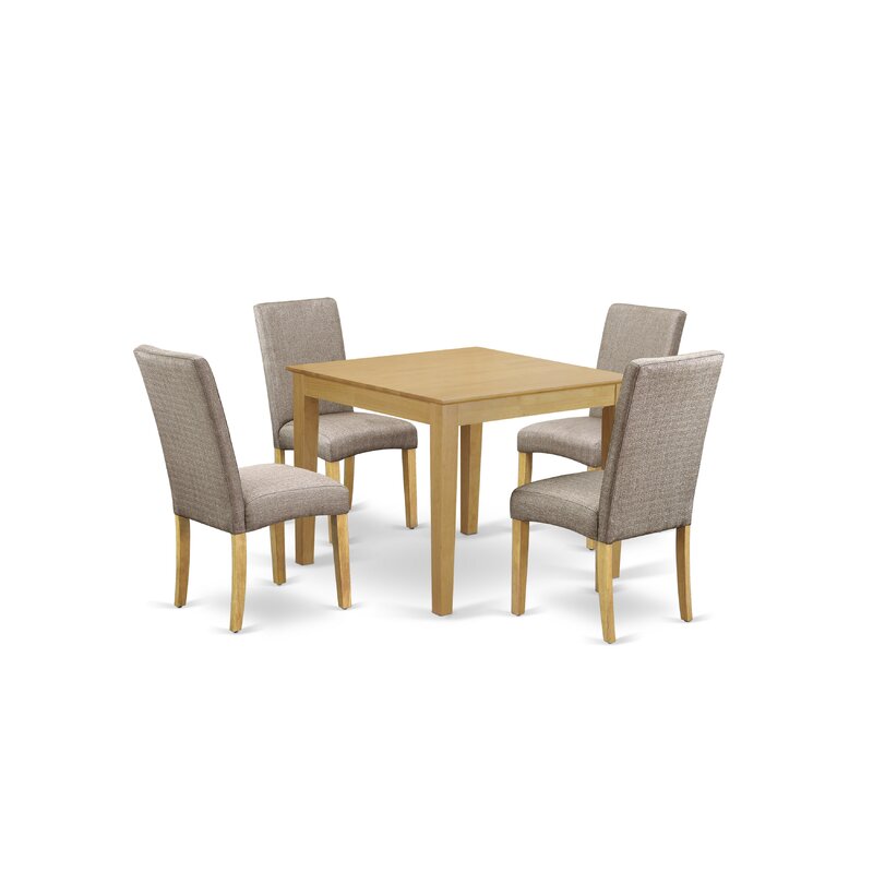 Dining Set: Rubberwood Solid Wood 4 Seater Dining Set