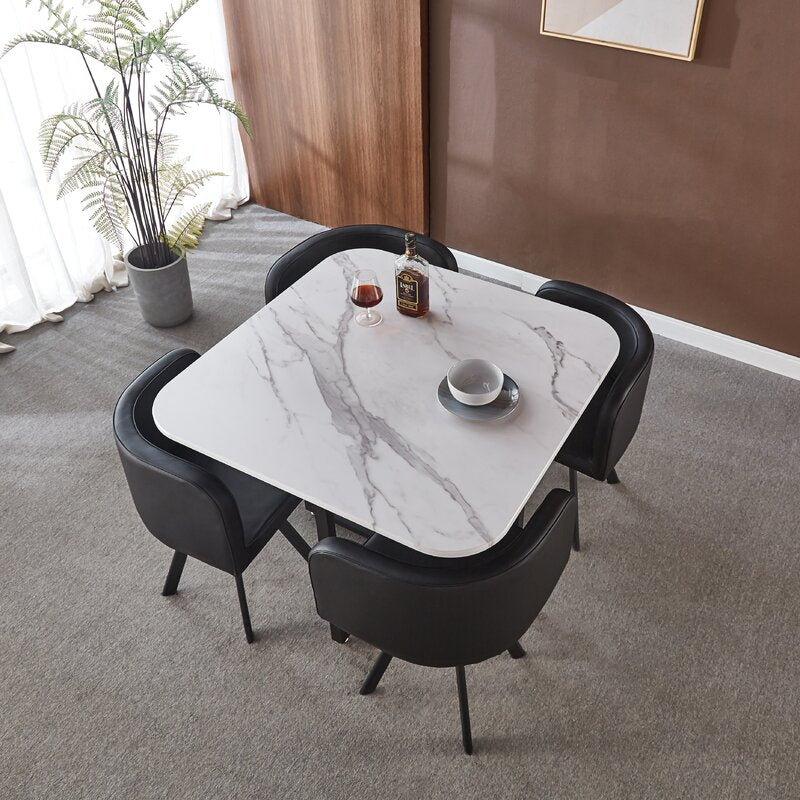 Black square dining discount table set for 4