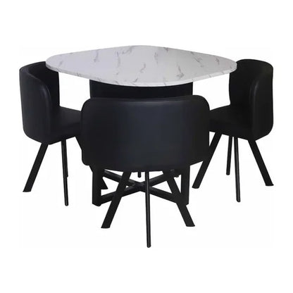 Dining Set: Square Dining Table with 4 Chairs