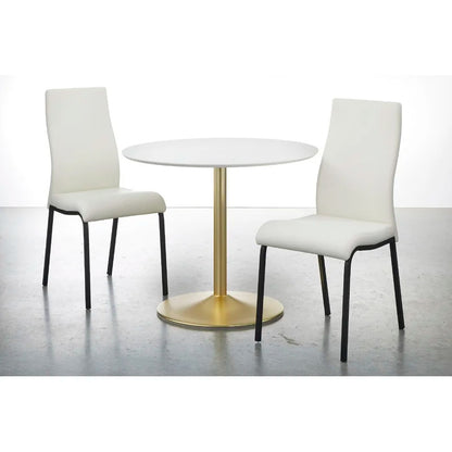 Dining Set: White Round Dining Table With 2 Chairs