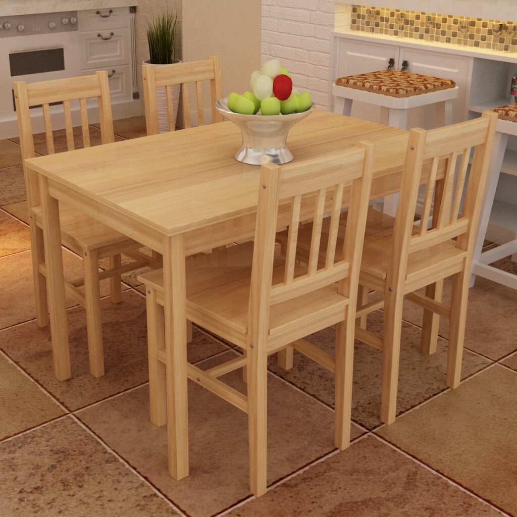 Dining Set : Wooden 4 - Person Dining Set