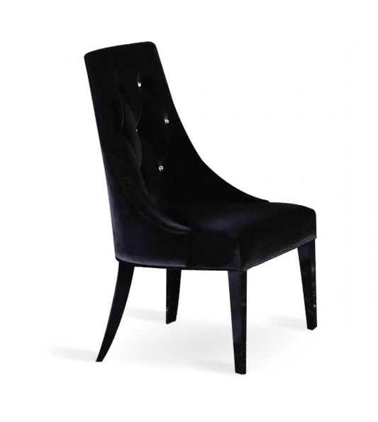 Dining Chair: NICK Grey Velour Dining Chair