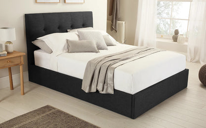 Double Bed:  Covershine  Slate Grey  Fabric Double Bed