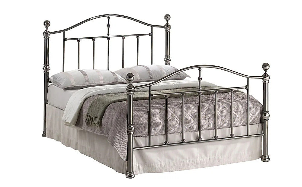 Metal Bed: Gunmetal Nickel Metal Double Bed