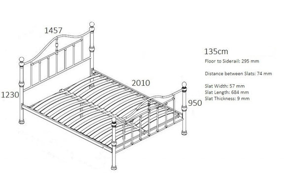 Metal Bed: Gunmetal Nickel Metal Double Bed