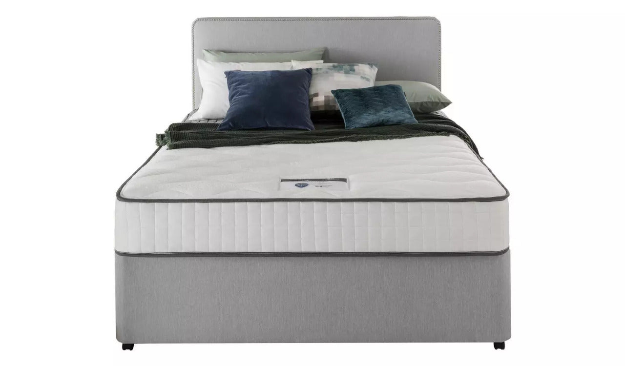 Double Bed: Light Grey Double Bed