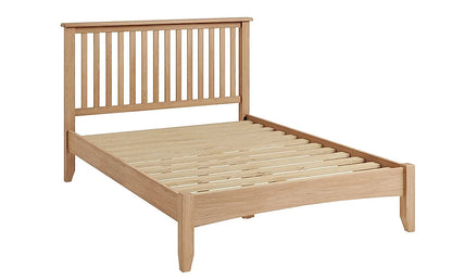  Double Bed: Light Oak Wooden Double Bed