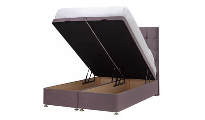 Double Bed: Mauve Ottoman Double Bed