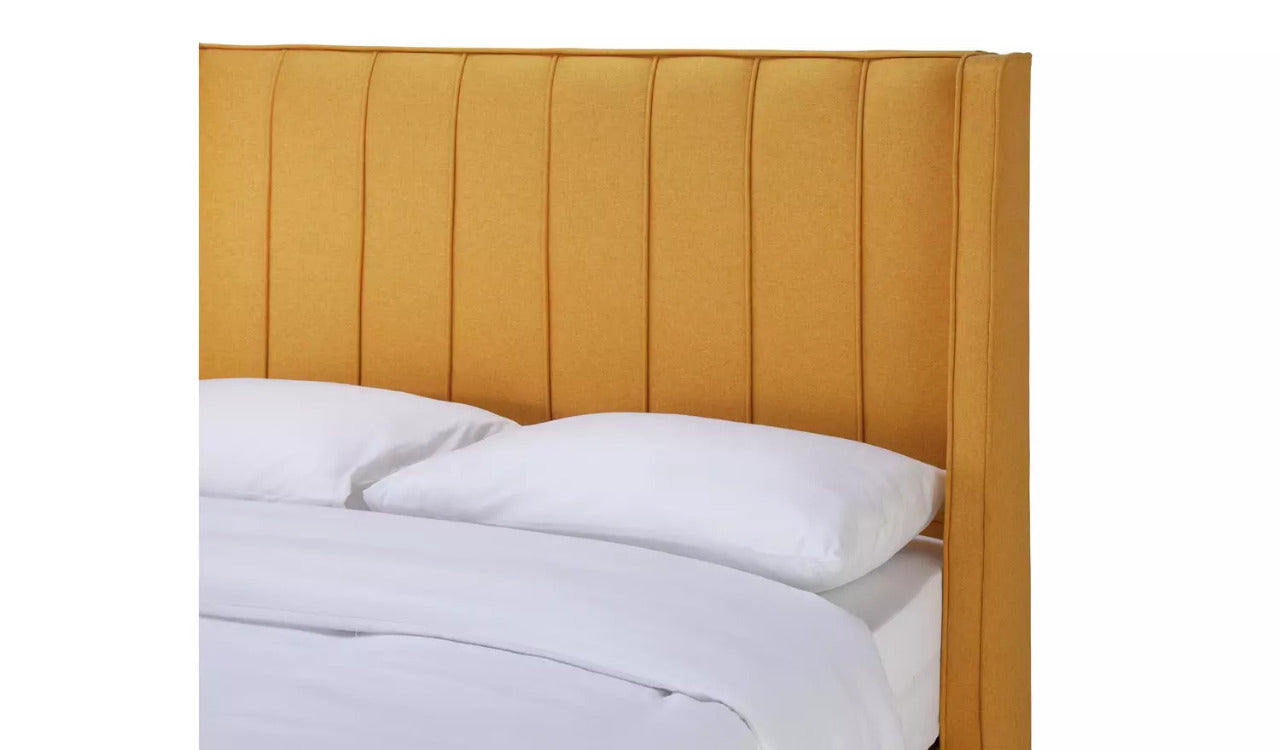 Double Bed: Mustard 2 Drawer Double Bed