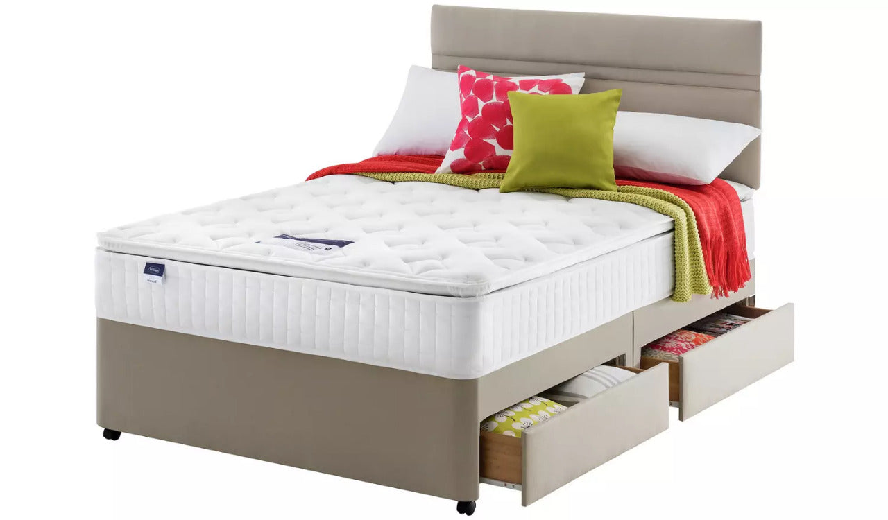 Double Bed: Sandstone 4 Drawer Double Bed