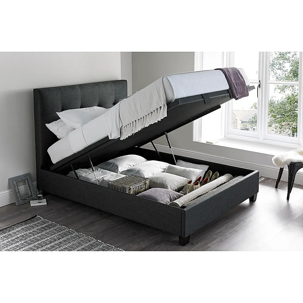 Double Bed: Worth Walk Slate Grey Fabric  Double Bed