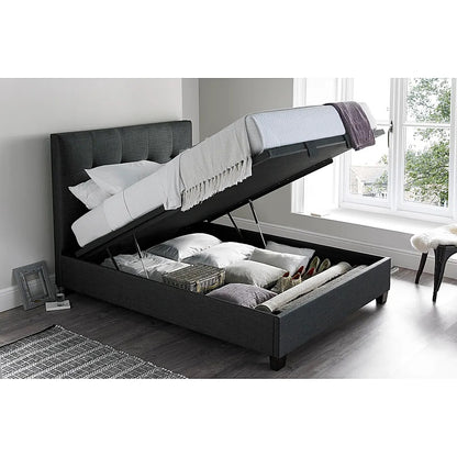 Double Bed: Worth Walk Slate Grey Fabric  Double Bed