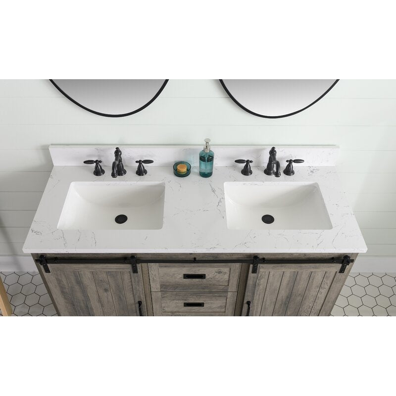 Double Sink Vanities: 54" Double Bathroom Vanity Set