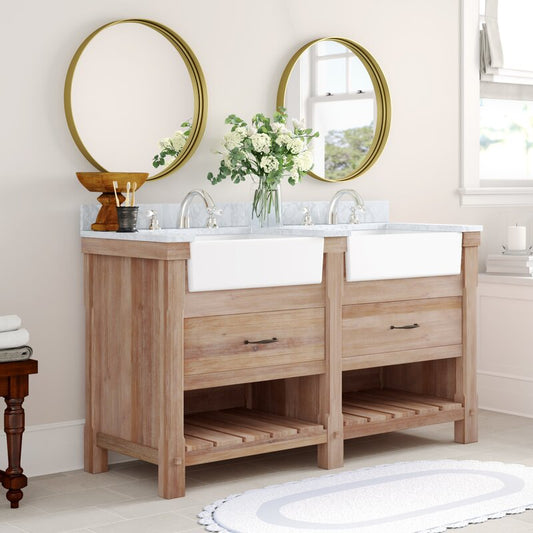 Double Sink Vanities: 60" Double Bathroom Vanity Set