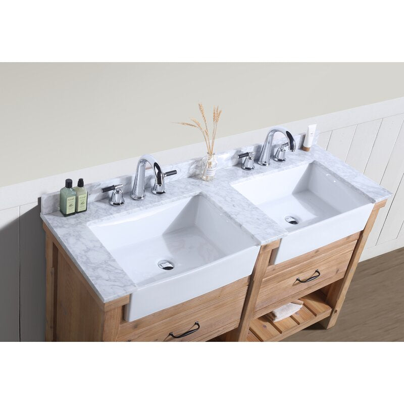 Double Sink Vanities: 60" Double Bathroom Vanity Set