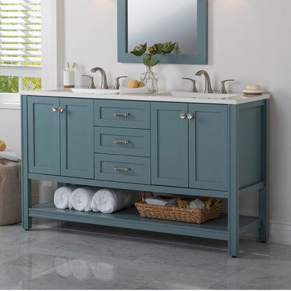 Double Sink Vanities: 60" Double Bathroom Vanity Set