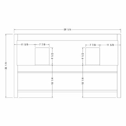 Double Sink Vanities: 60 in. Double Bathroom Vanity