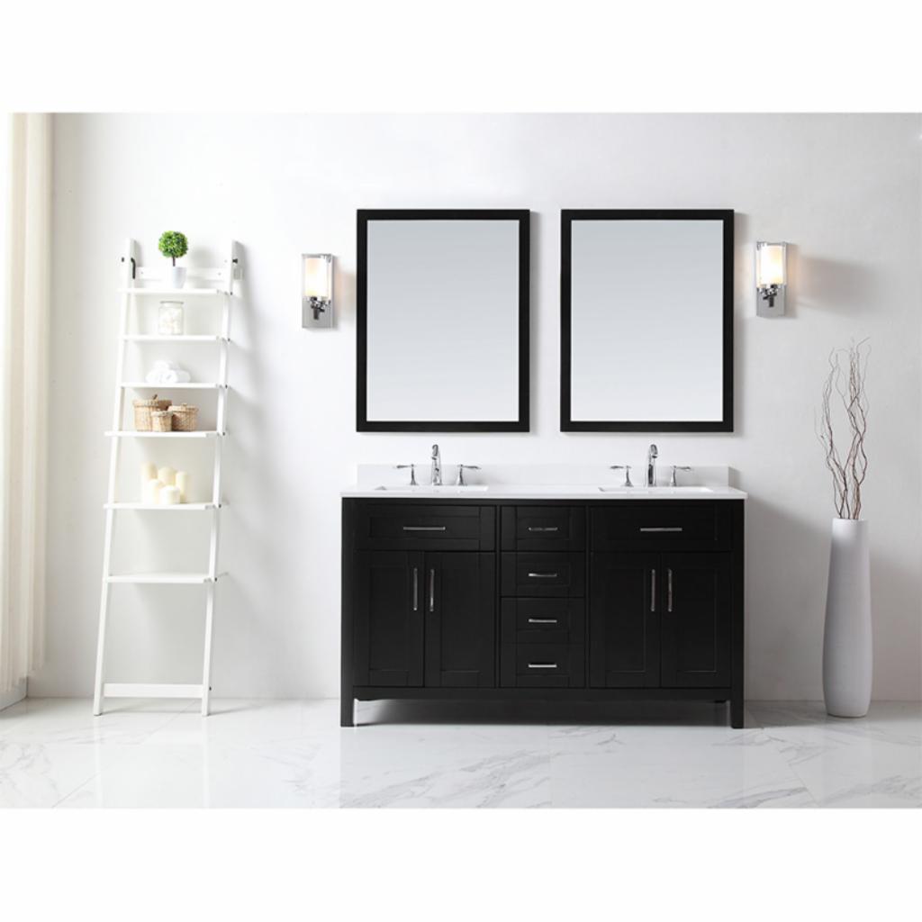 Double Sink Vanities: 60 in. Double Sink Bathroom Vanity