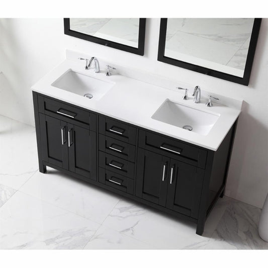 Double Sink Vanities: 60 in. Double Sink Bathroom Vanity