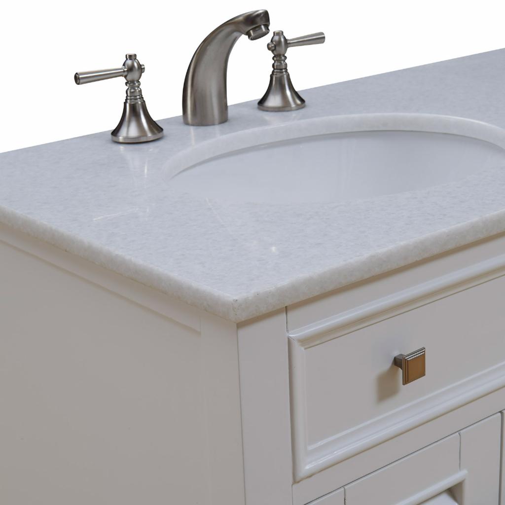 Double Sink Vanities: 60 in. White Double Bathroom Vanity