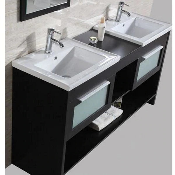 Double Sink Vanities: 61 in. Double Bathroom Vanity