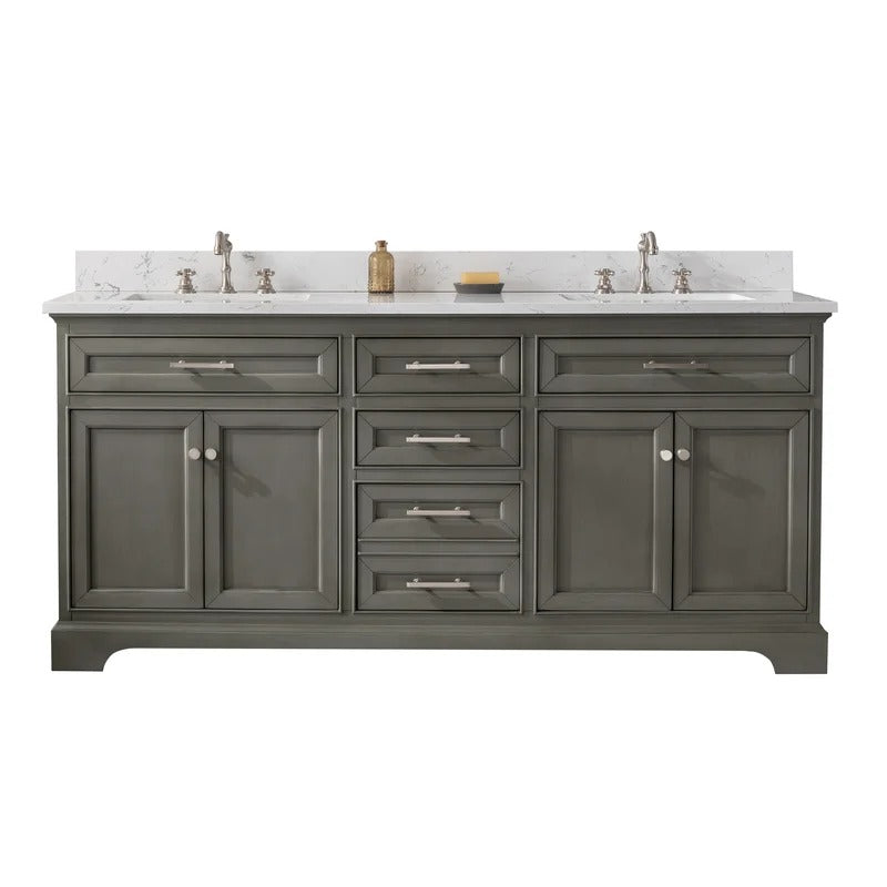 Double Sink Vanities: 72" Double Bathroom Vanity Set