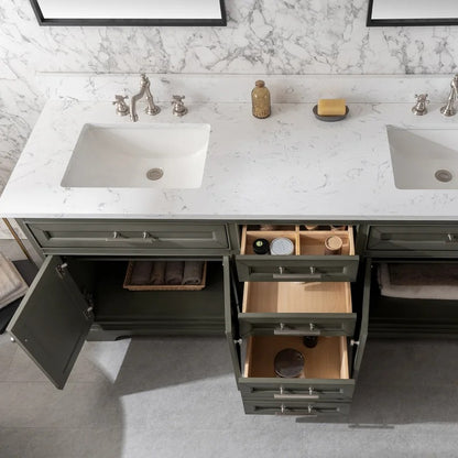 Double Sink Vanities: 72" Double Bathroom Vanity Set