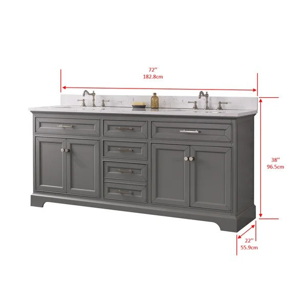 Double Sink Vanities: 72" Double Bathroom Vanity Set