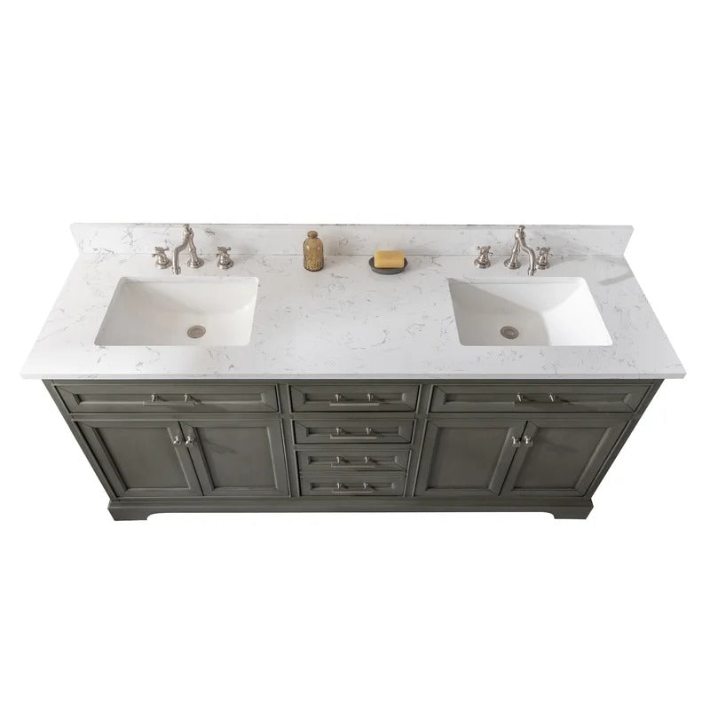 Double Sink Vanities: 72" Double Bathroom Vanity Set