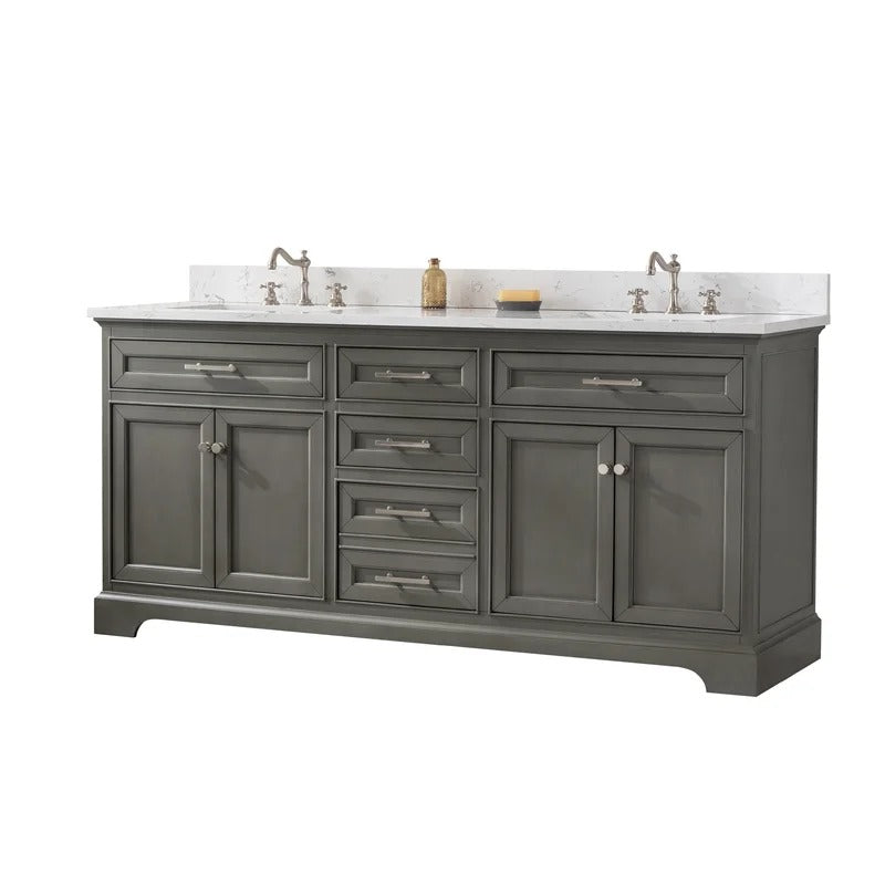 Double Sink Vanities: 72" Double Bathroom Vanity Set