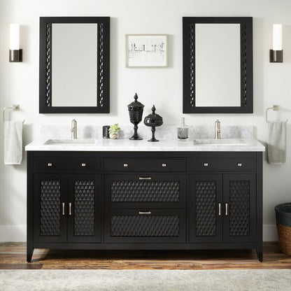 Double Sink Vanities: 73" Double Bathroom Vanity Set