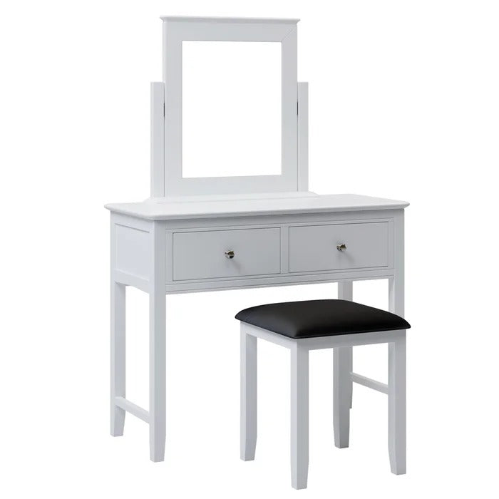 Dressing Table: 15.7'' Wide Vanity Set with Stool and Mirror