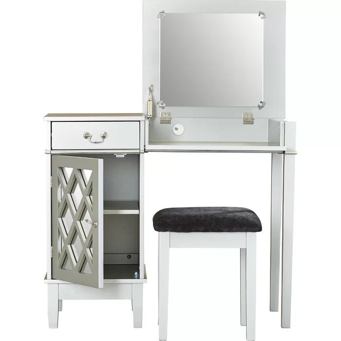 Dressing Table: 36'' Wide Vanity Set with Stool and Mirror