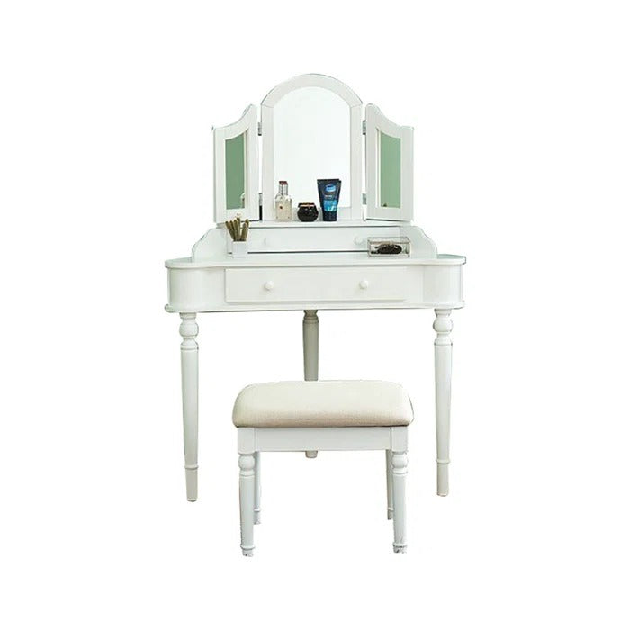 Dressing Table: 37.5'' Wide Vanity Set with Stool and Mirror