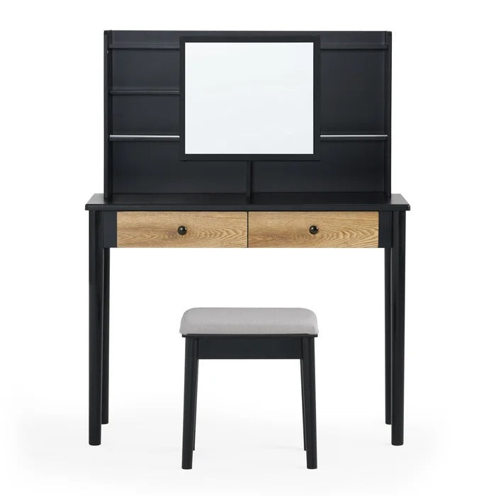 Dressing Table: 39.3'' Wide Vanity Set with Stool and Mirror