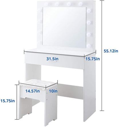 Dressing Table: 3 Color Lighting Modes Dressing Table
