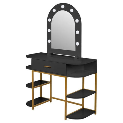 Dressing Table: 41.9'' Wide Vanity Set with Stool and Mirror