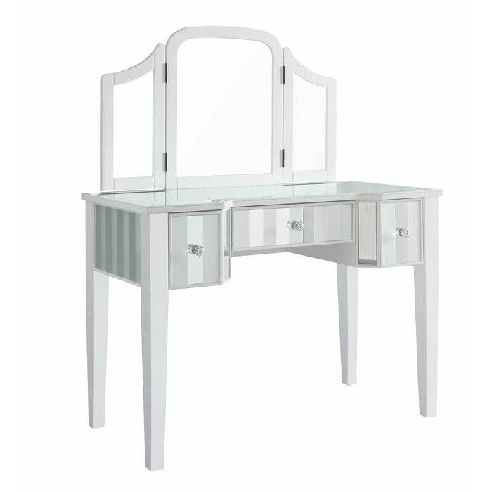 Dressing Table: 42'' Wide Vanity Set with Stool and Mirror