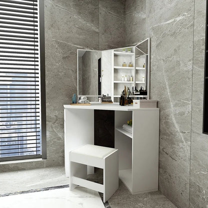Dressing Table: 43.3'' Wide Vanity with Mirror