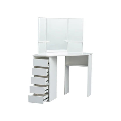 Dressing Table: 44.88'' Wide Vanity Set with Stool and Mirror